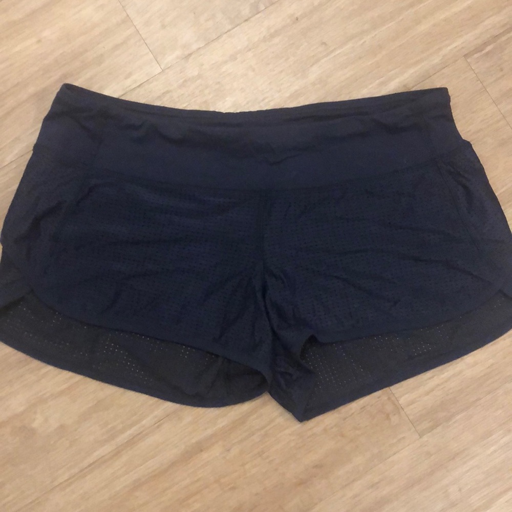 Navy Lululemon Speed Shorts, size 8